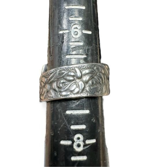 Artisan Floral Roses Ring Made of Japan National Stainless Steel Spoon Size 7 - Picture 11 of 17